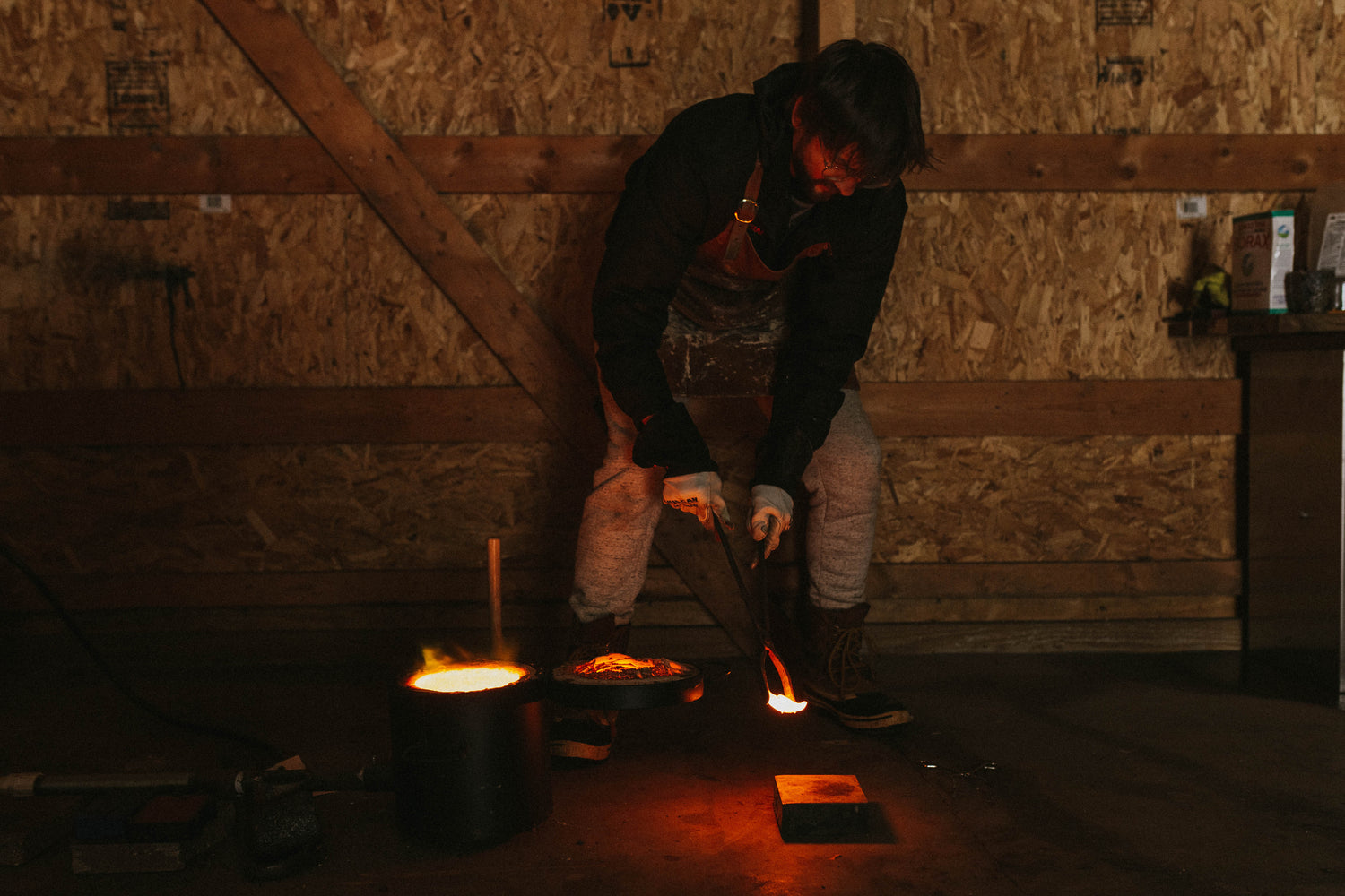 This is a picture of me (the ring maker) using my forge