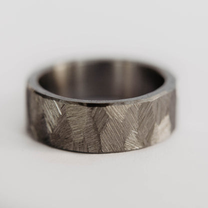 Distressed Tungsten Wedding Band