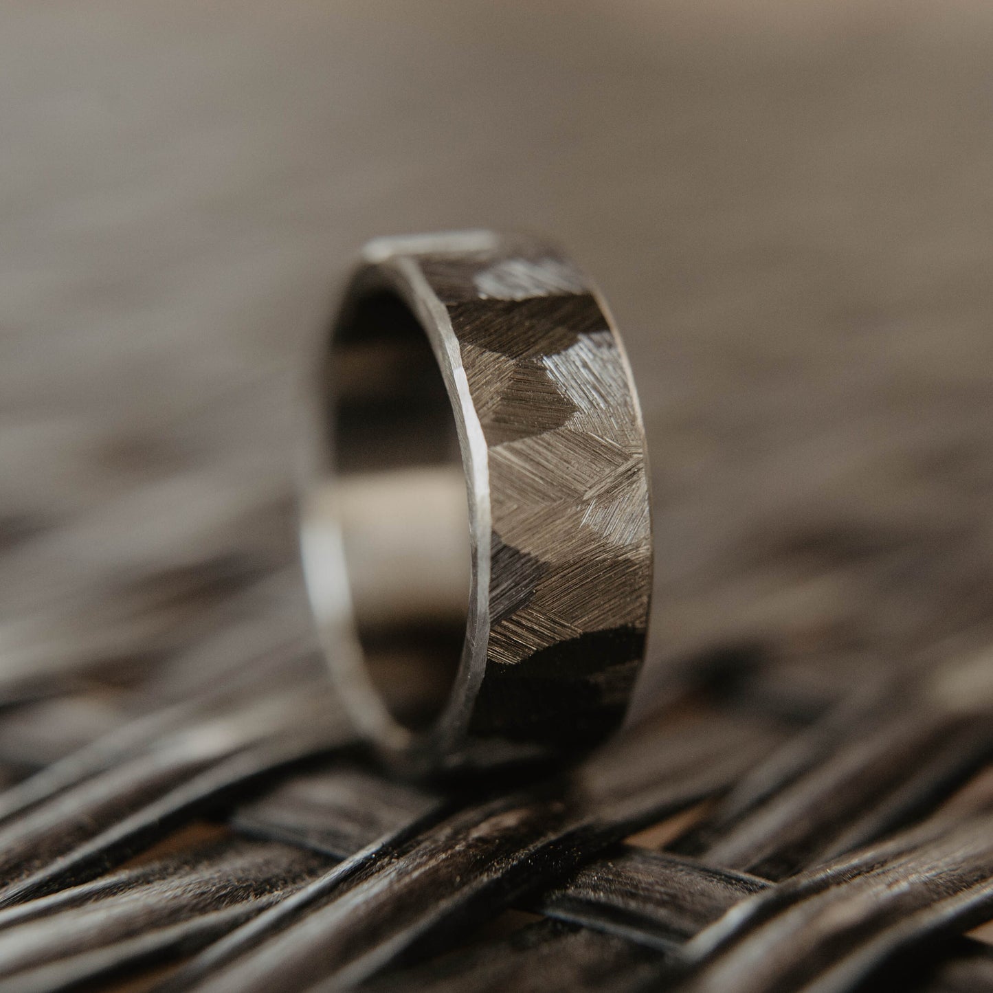 Distressed Tungsten Wedding Band