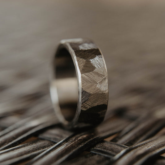 Distressed Tungsten Wedding Band
