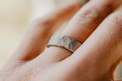 Distressed Tungsten Wedding Band