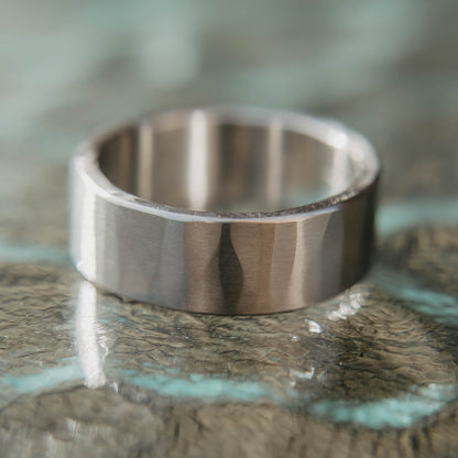 Hammered Tungsten Wedding Band