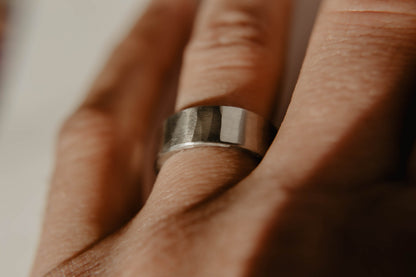 Hammered Tungsten Wedding Band