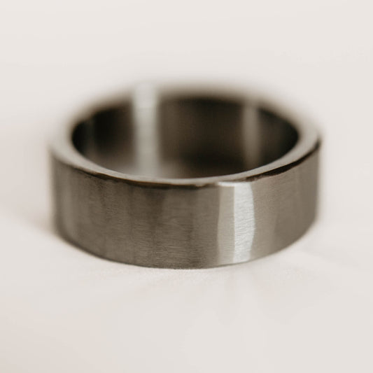 Hammered Tungsten Wedding Band