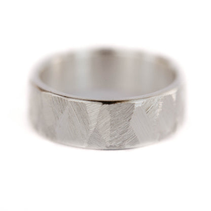 Distressed Silver Wedding Band, Forged Rustic Wedding Ring, Handmade Wedding Ring, Unique Wedding Band, Boho Wedding Band