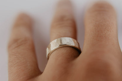 Distressed Silver Wedding Band, Forged Rustic Wedding Ring, Handmade Wedding Ring, Unique Wedding Band, Boho Wedding Band