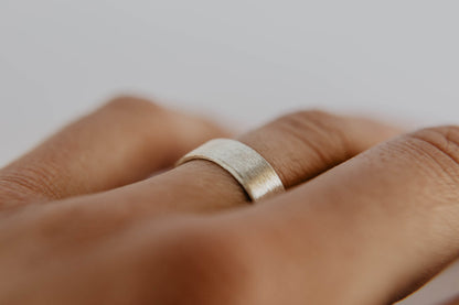 Brushed Mens Silver Wedding Band, Forged Rustic Wedding Ring, Sterling Silver Jewelry, Unique Wedding Band, Boho Wedding Band