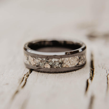 Cremation Ring, Black Ceramic Memorial Band, Customized Resin Jewelry, Family Gift, Cremation Ashes Ring, Cremation Jewelry, Pet Keepsake