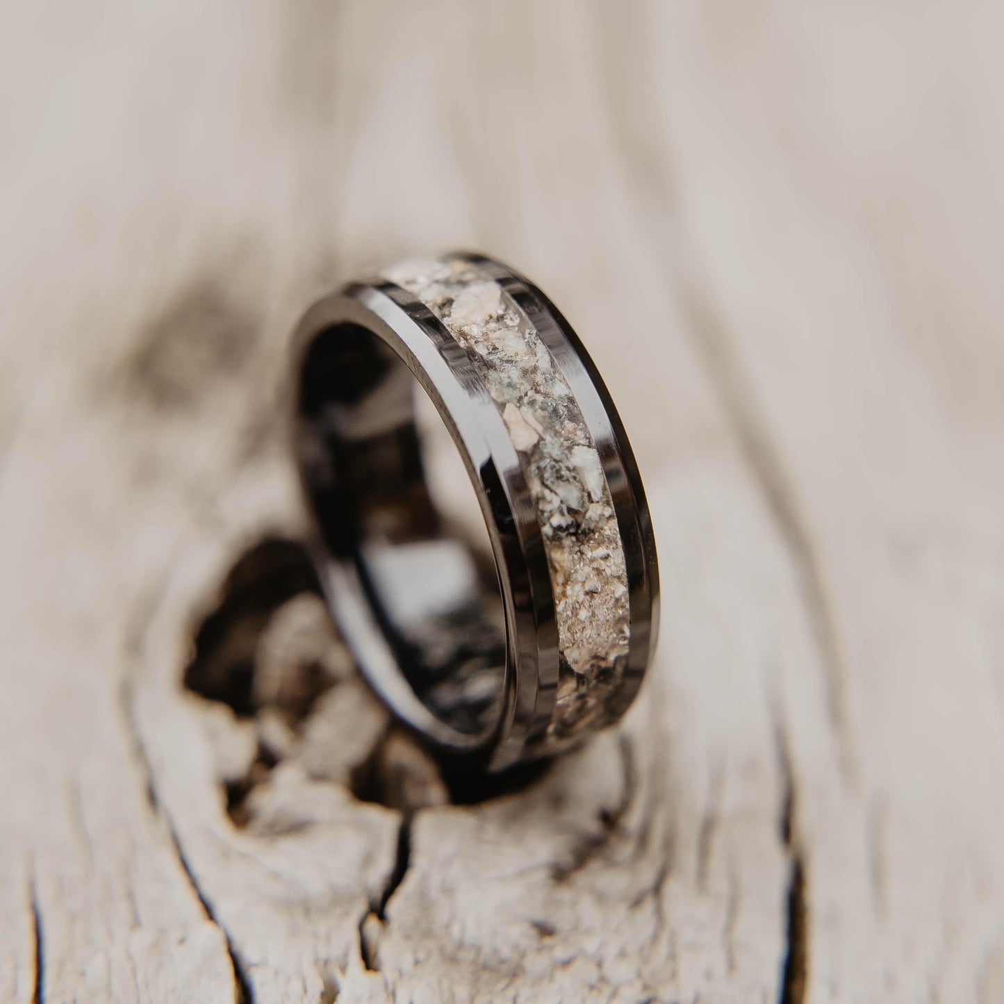 Cremation Ring, Black Ceramic Memorial Band, Customized Resin Jewelry, Family Gift, Cremation Ashes Ring, Cremation Jewelry, Pet Keepsake