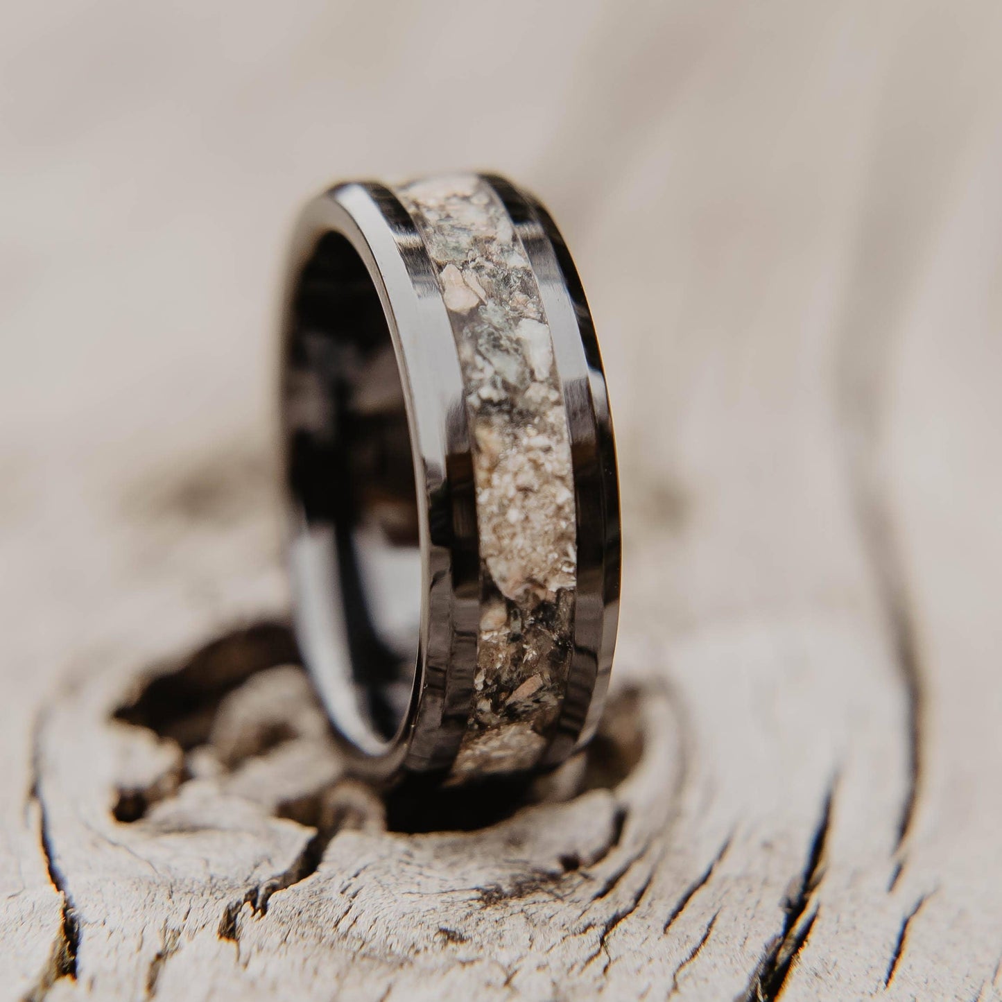 Cremation Ring, Black Ceramic Memorial Band, Customized Resin Jewelry, Family Gift, Cremation Ashes Ring, Cremation Jewelry, Pet Keepsake