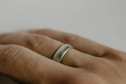 Crystallized Titanium Wedding Band, Domed Titanium Ring, Small Crystals, Mens Wedding Band, Unique Wedding Band, Handmade Wedding Band