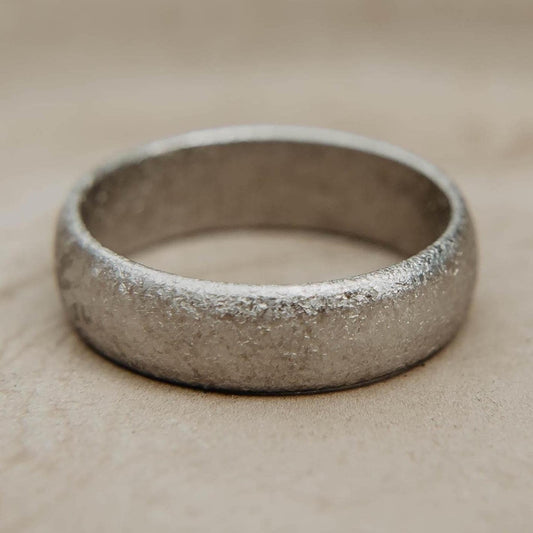 Crystallized Titanium Wedding Band, Domed Titanium Ring, Small Crystals, Mens Wedding Band, Unique Wedding Band, Handmade Wedding Band