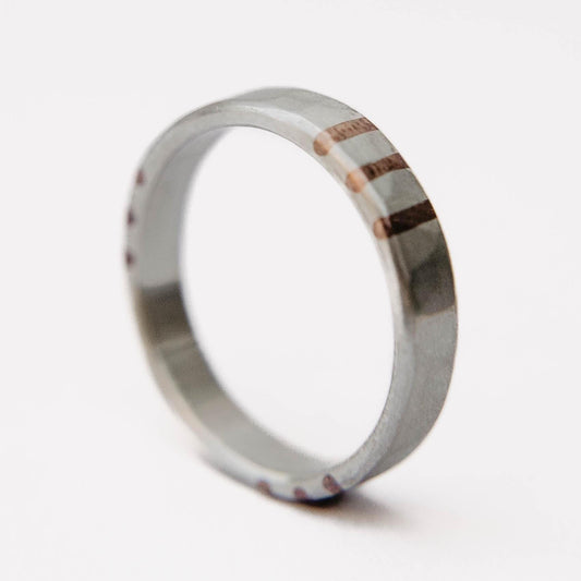 Silver and Copper Wedding Band