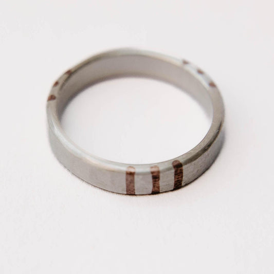 Silver and Copper Wedding Band